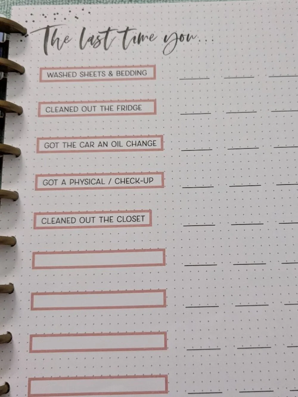 Happy Planner large tabbed notebook